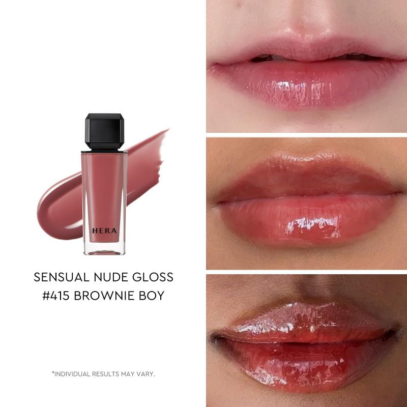 リップグロス HERA SENSUAL NUDE GLOSS 415 BROWNIE BOY Brilho labial HERA Sensual Nude 415 Brownie Boy 5g Hydrating